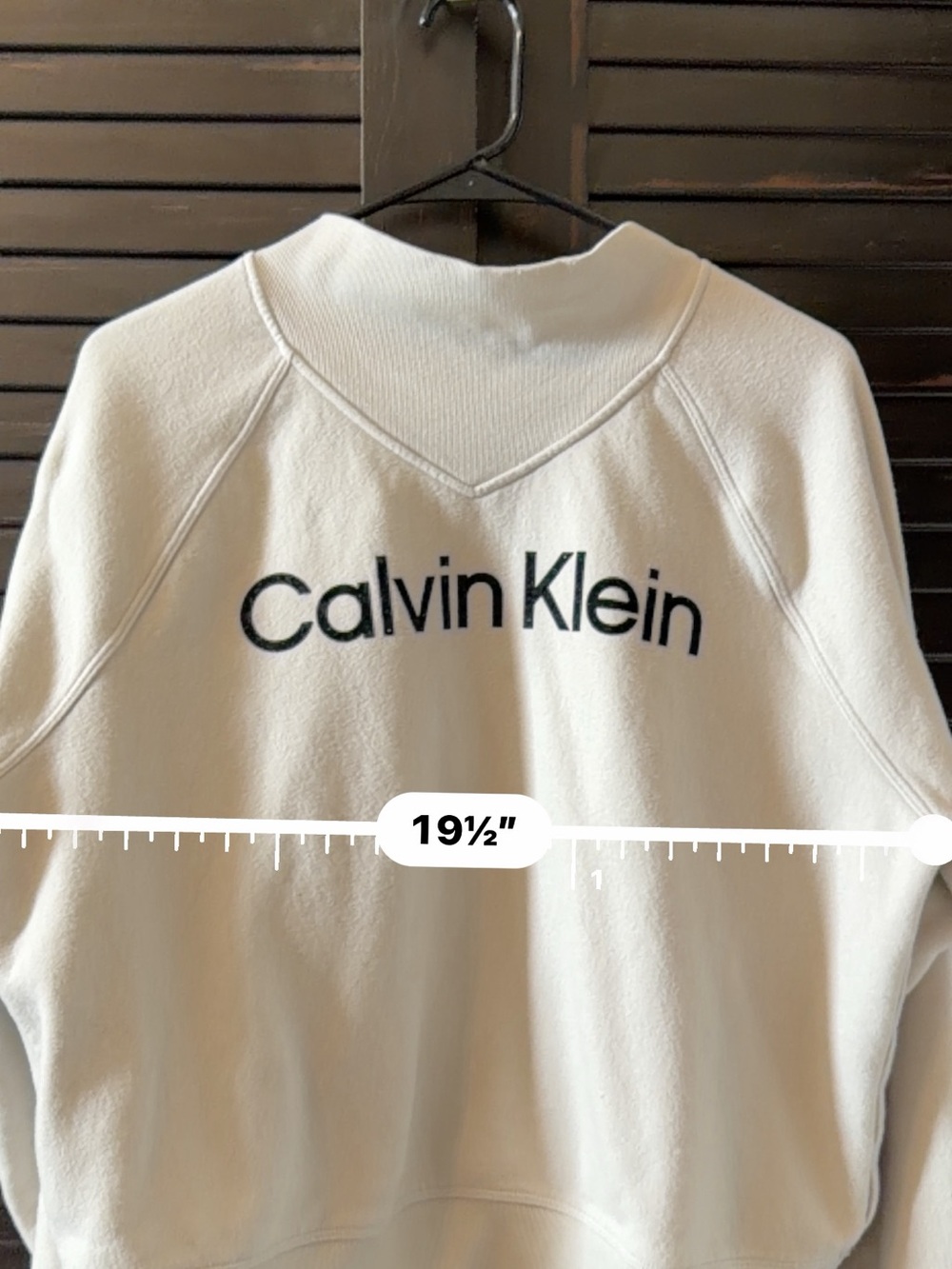 Calvin Klein Cream Crewneck Sweatshirt with Black Logo size L